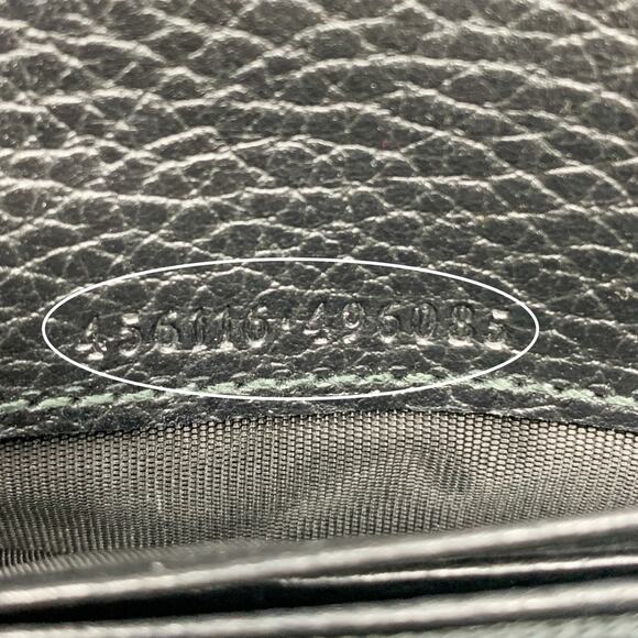 Gucci GG Marmont Gold Logo Black Pebbled Textured Leather Continental Wallet - Picture 7 of 8